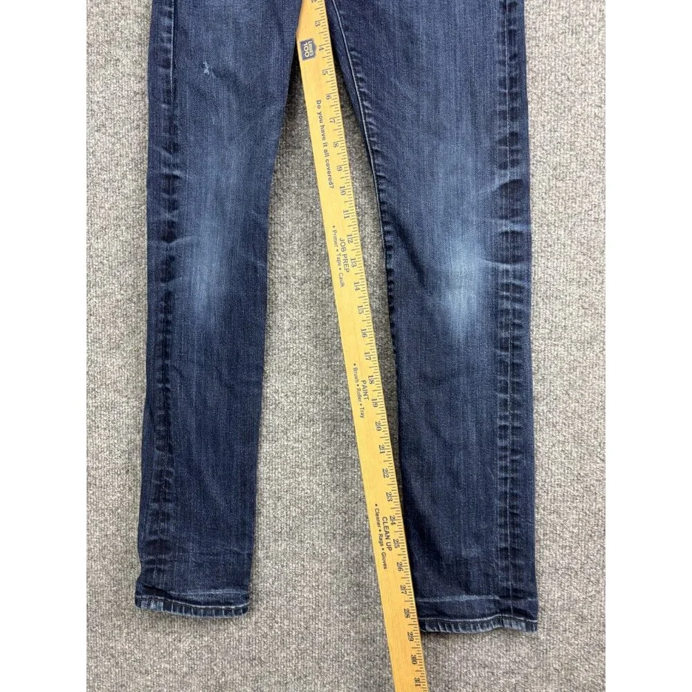 Neuw Iggy‎ Skinny Jeans Mens 28x32 Dark Wash Denim Stretch Button Fly Distressed
